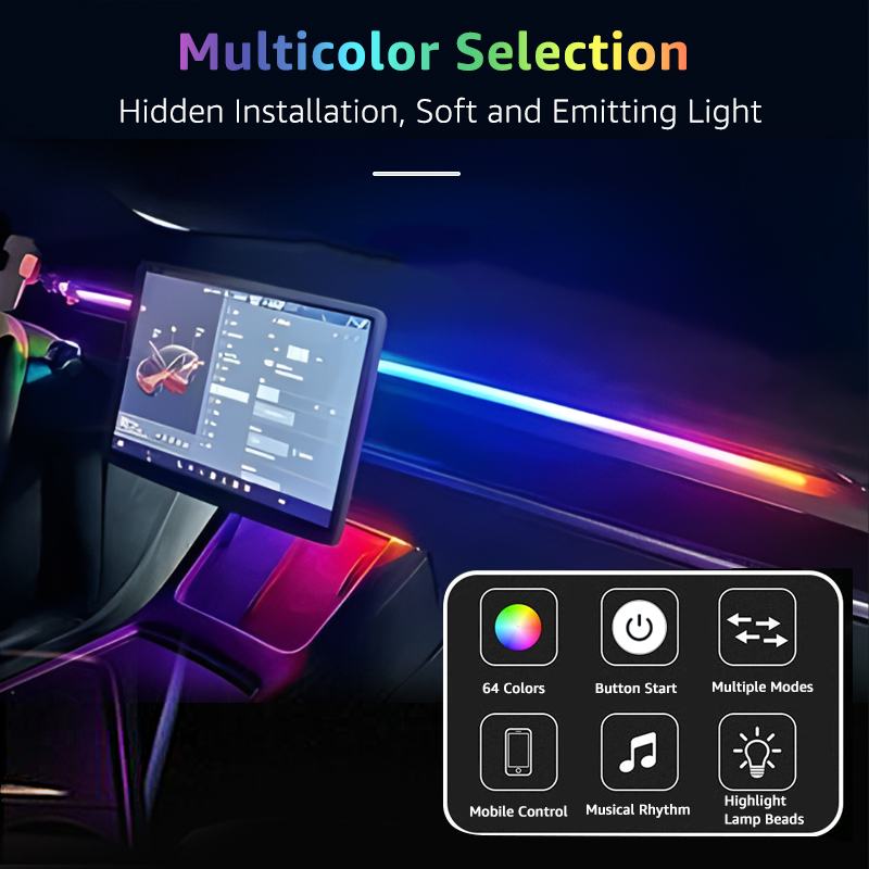 Лампа для лобового стекла, 78  – обзор и цена Led Ambient Interior Car Lights App Control
