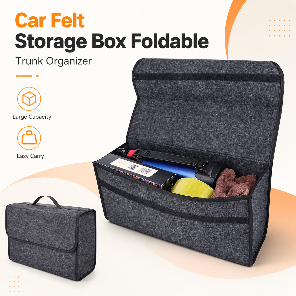 Складной войлочный органайзер  – обзор и цена Car Trunk Organizer Foldable Storage Box