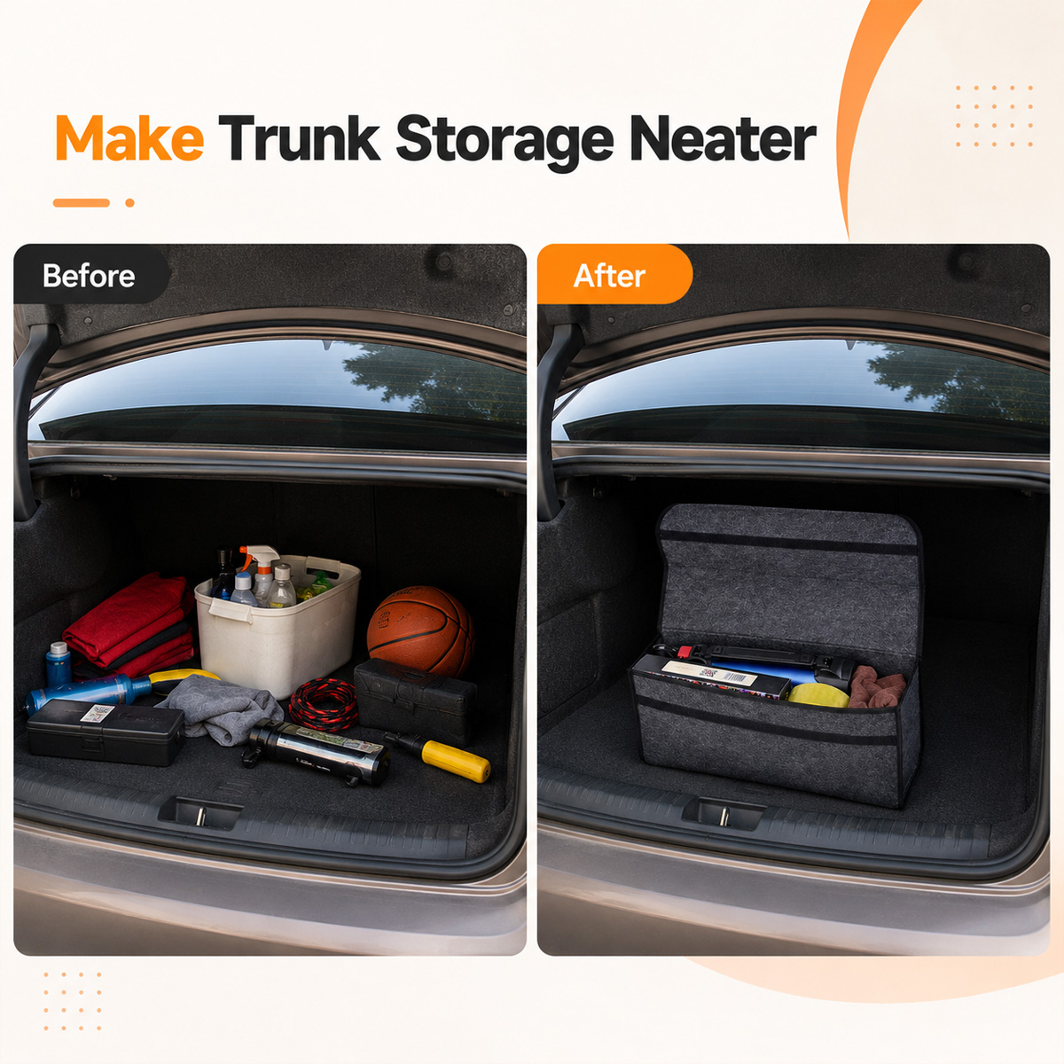 Складной войлочный органайзер  – обзор и цена Car Trunk Organizer Foldable Storage Box