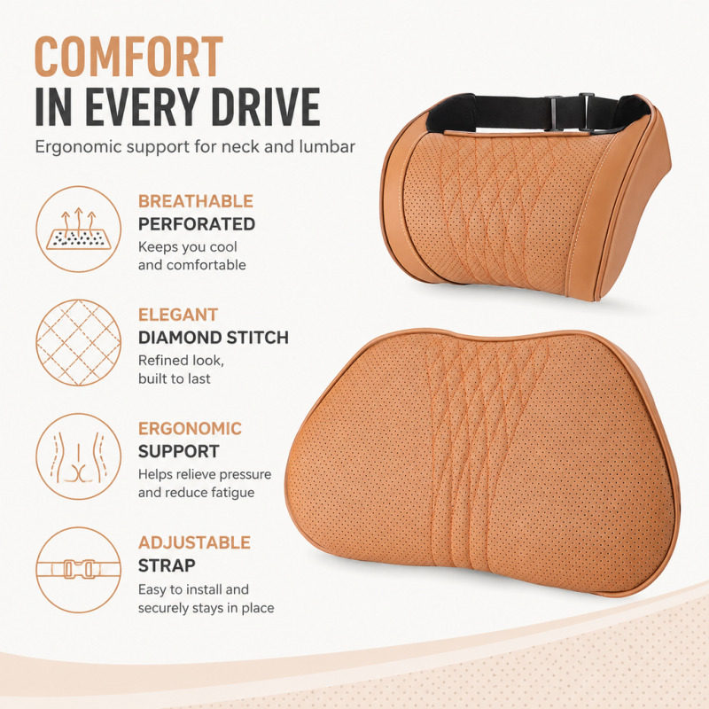 Подушка для шеи в автомобильны – обзор и цена Memory Foam Car Neck Pillow Lumbar Support
