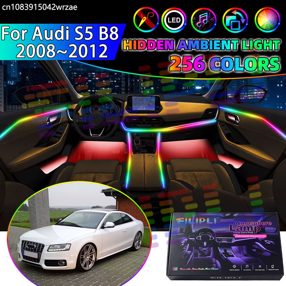 Для Audi S5 B8 2008~2012 2009  – обзор и цена Led Ambient Interior Car Lights App Control
