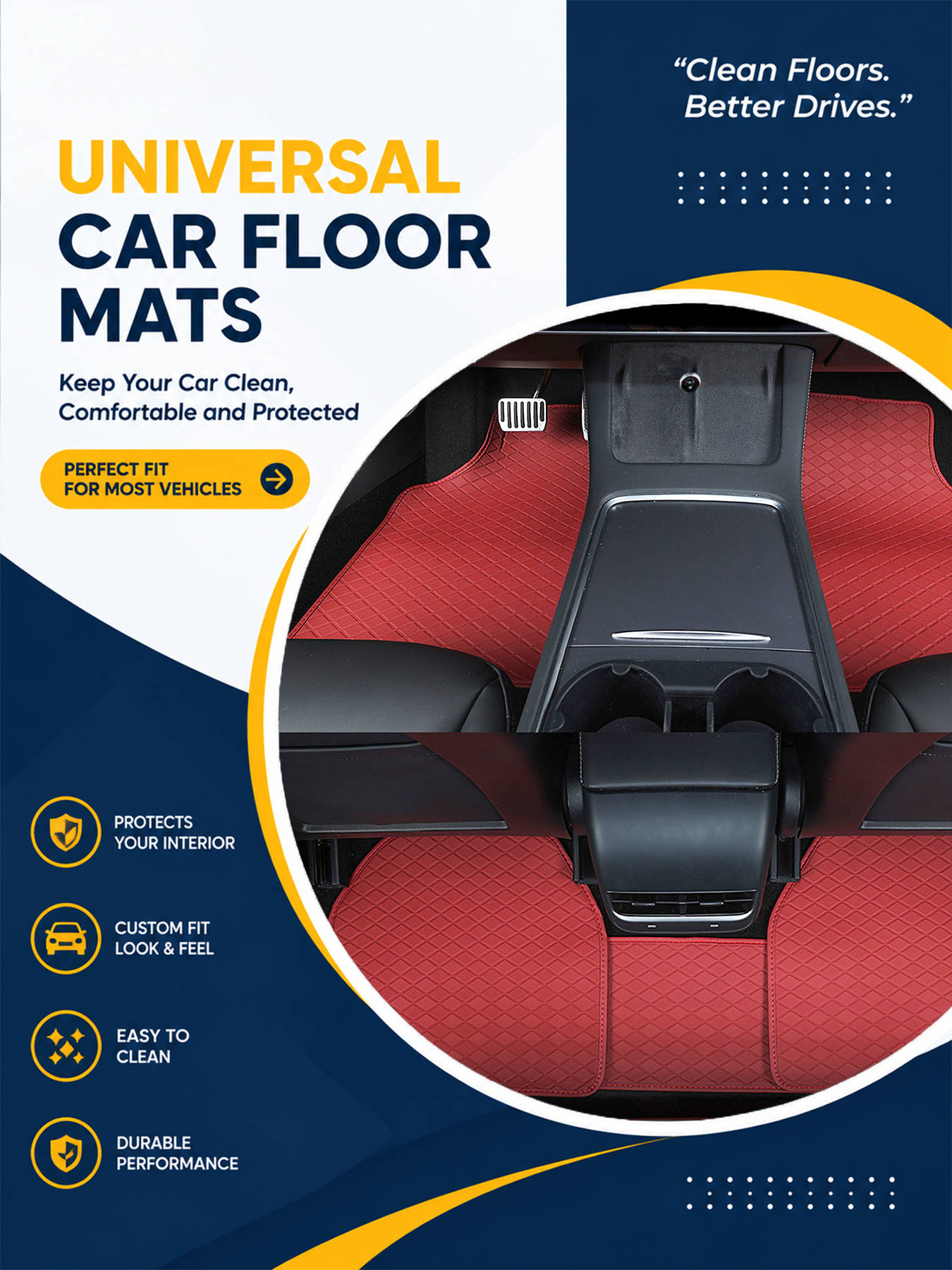 Комплект автомобильных коврико – обзор и цена Car Floor Mats Universal Waterproof Leather